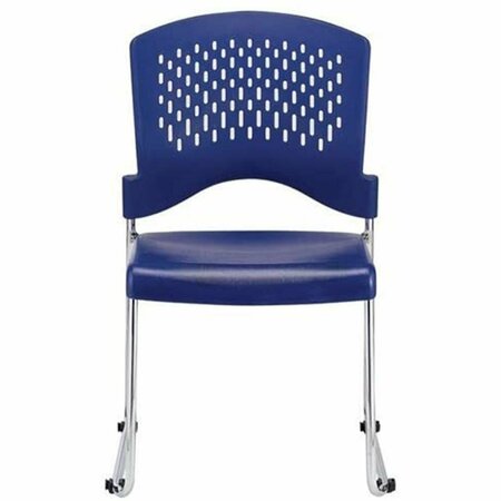 HOMEROOTS Navy Plastic Guest Chair - 18 x 23 x 34 in. 372438
